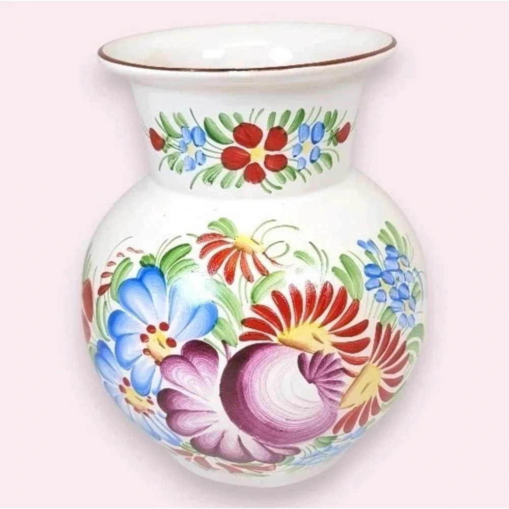 Chodovia Domažlice Hand-Painted Floral Vase 5